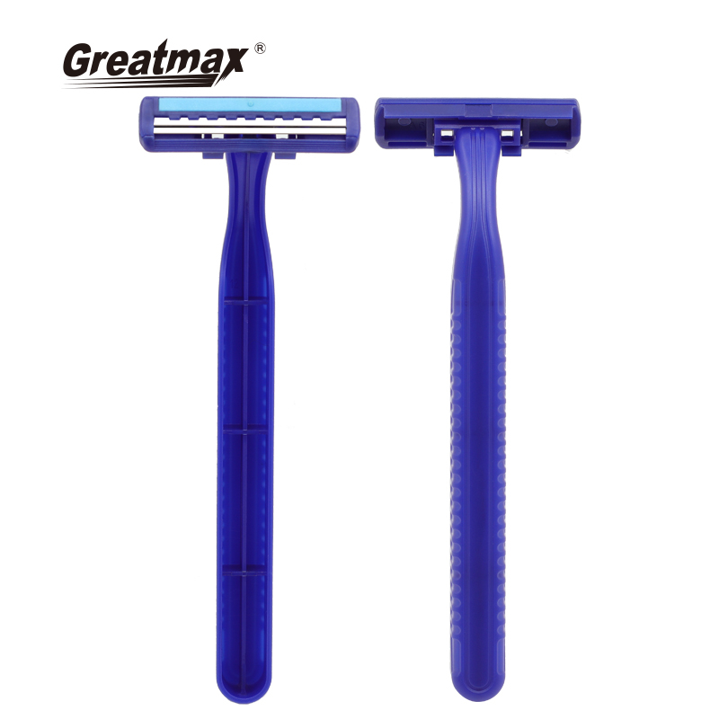 Double blade men's disposable razor factory direct sales with lubricating strip