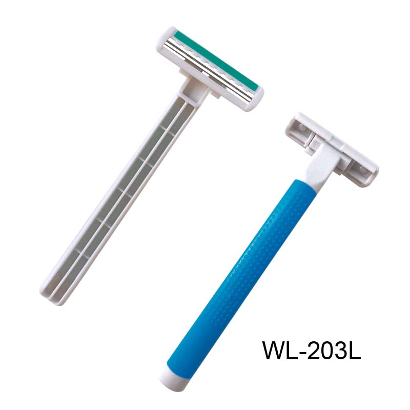 Twin blade Razor with lubricating strip WL-203L