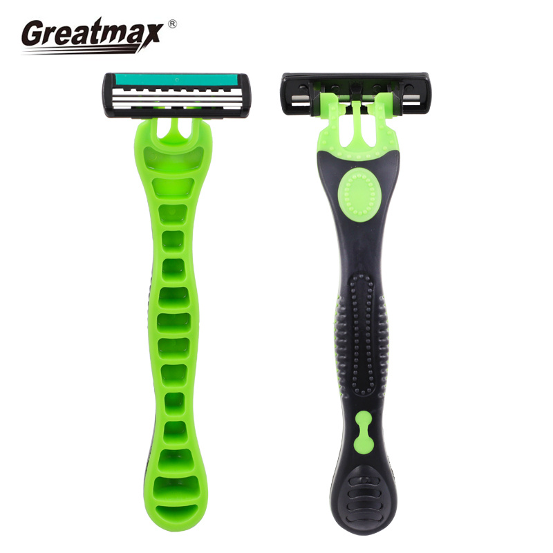 Manufacturer disposable triple blade razor with lubricating strips refreshments razor