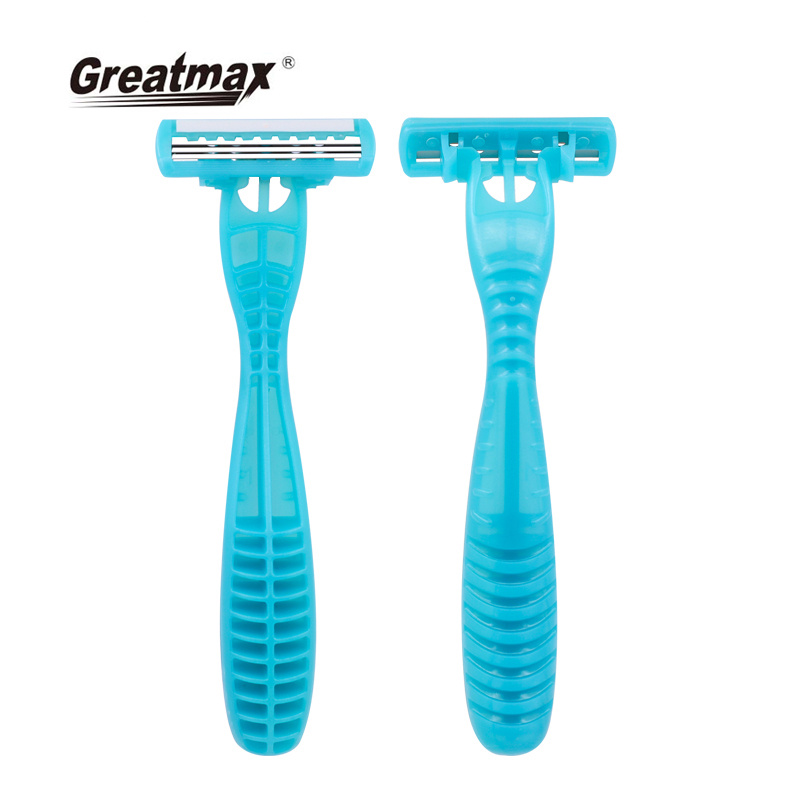 Mens Razor 3 Blades Shaving Knife Triple Blade Handle Razor Men's Plastic Disposable Razor