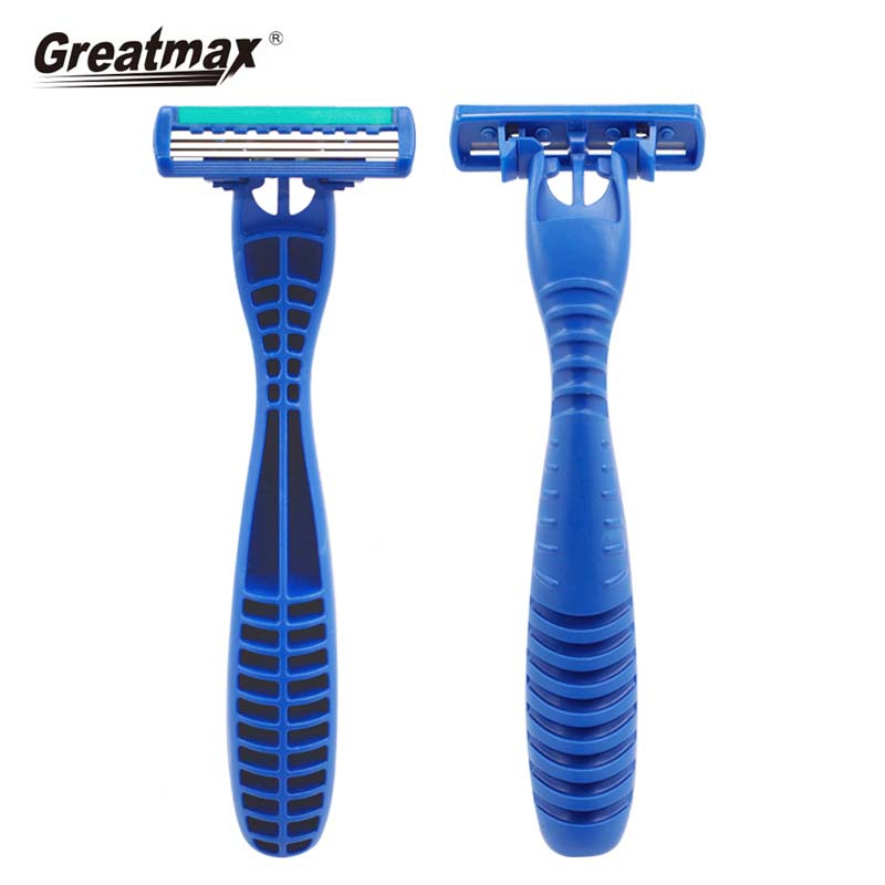 Mens Razor Blades Shaving Knife Triple Blade Razor Handle Men's Plastic Disposable Razor WL-322L