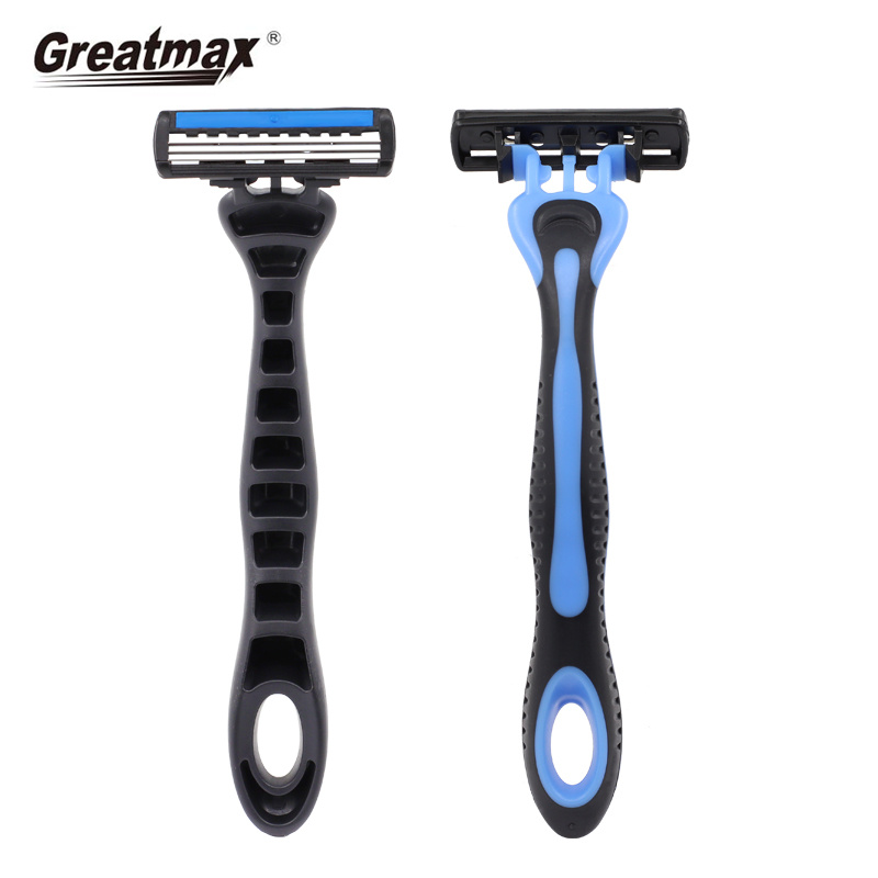 Wholesale Professional Manufacturer disposable triple blade razor with lubricating strips