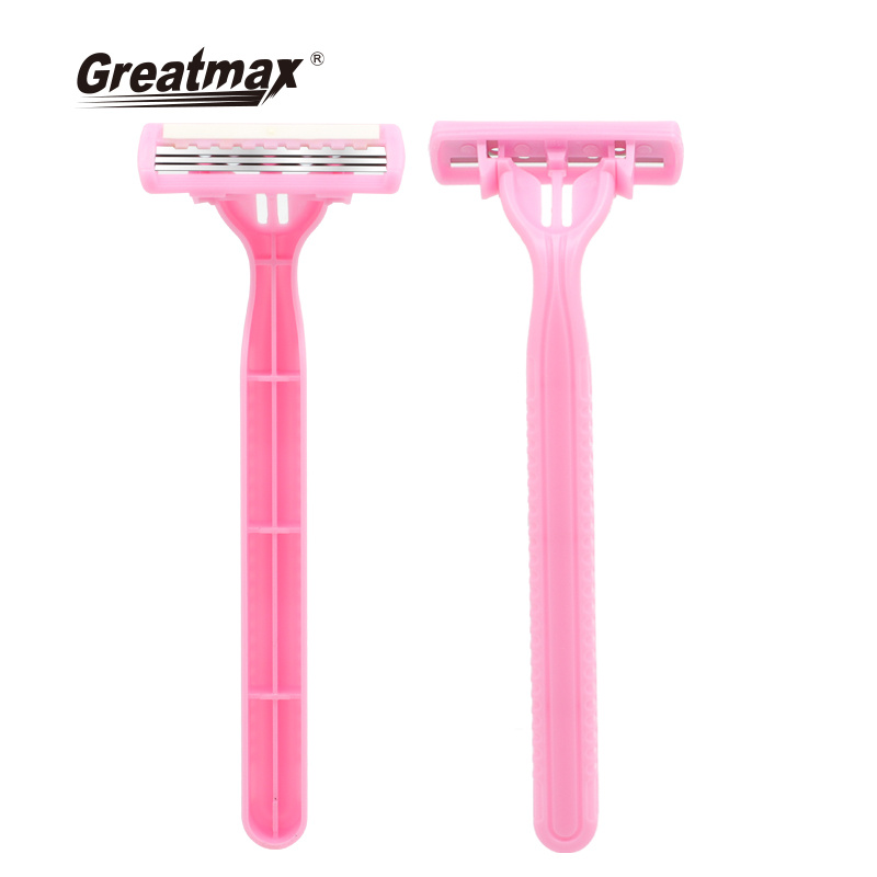 3 blades hotel disposable razor fashion shaving razor blade Article with lubrication plastic razor