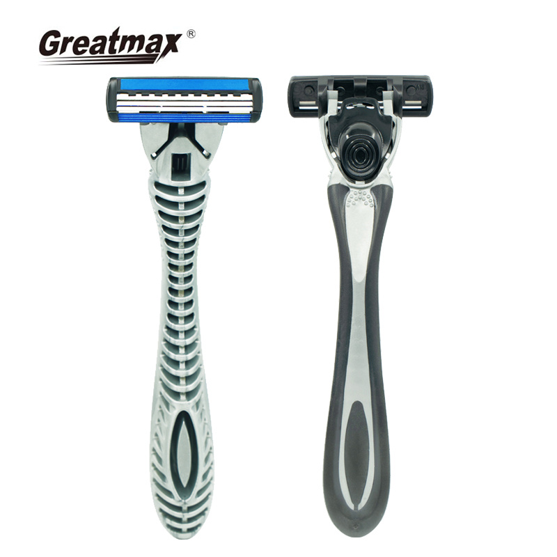 back shaver razor set triple blade disposable razor with lubricating strip and super rubber handle refreshments razor