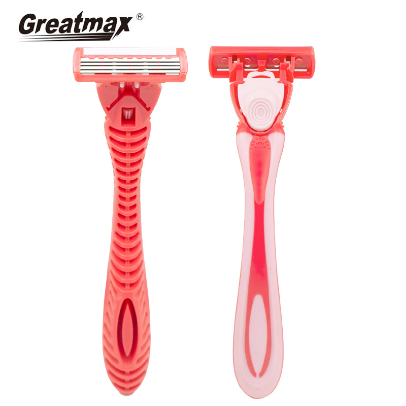 back shaver razor set triple blade disposable razor with lubricating strip and super rubber handle refreshments razor