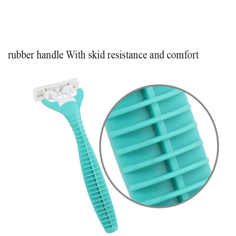 Face razor disposable triple blade rubble handle women's shaving razor