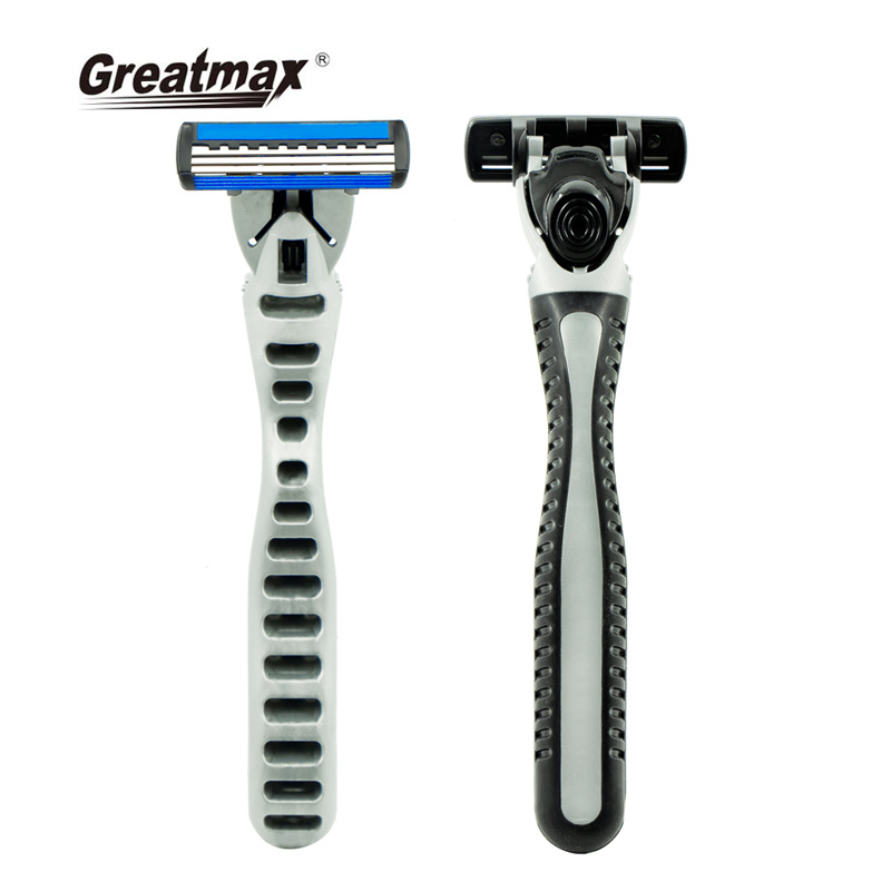 razor set men Custom Stainless Steel Triple Blade Face Razors System Safety Razor