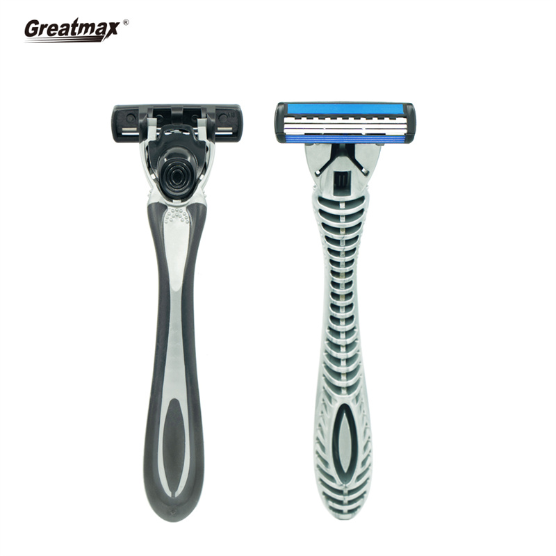 shaving blade razor set triple blade disposable razor with super rubber handle System razor shuaver