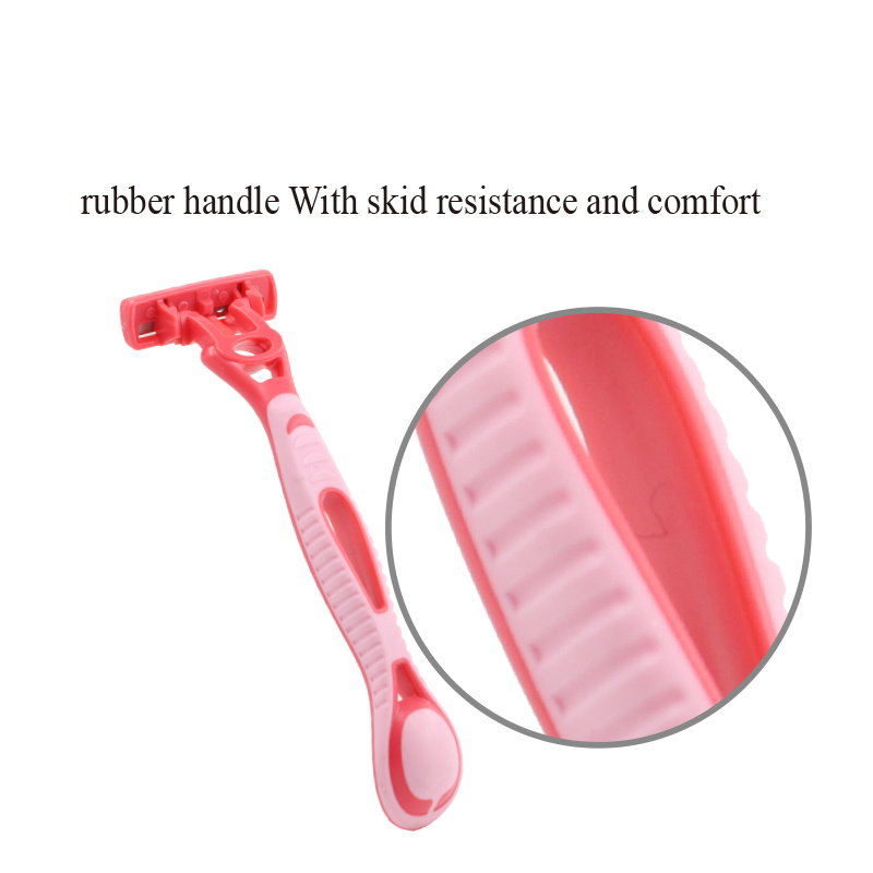 Wholesale Professional Manufacturer disposable triple blade razor with lubricating strips womens razor