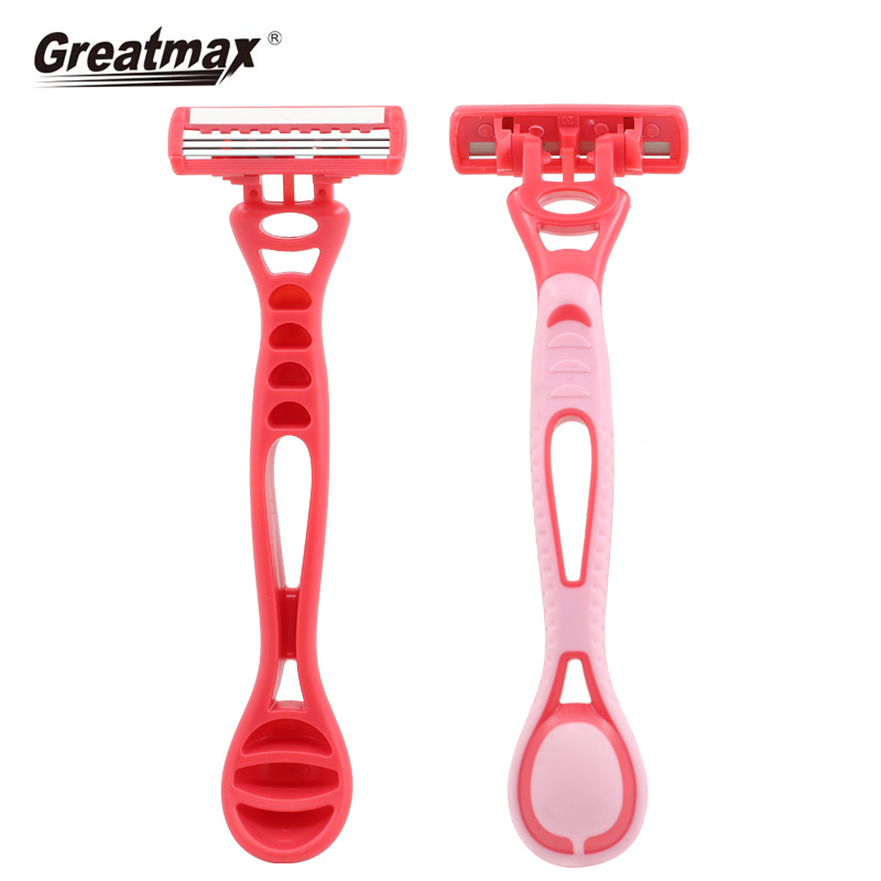 Wholesale Professional Manufacturer disposable triple blade razor with lubricating strips womens razor