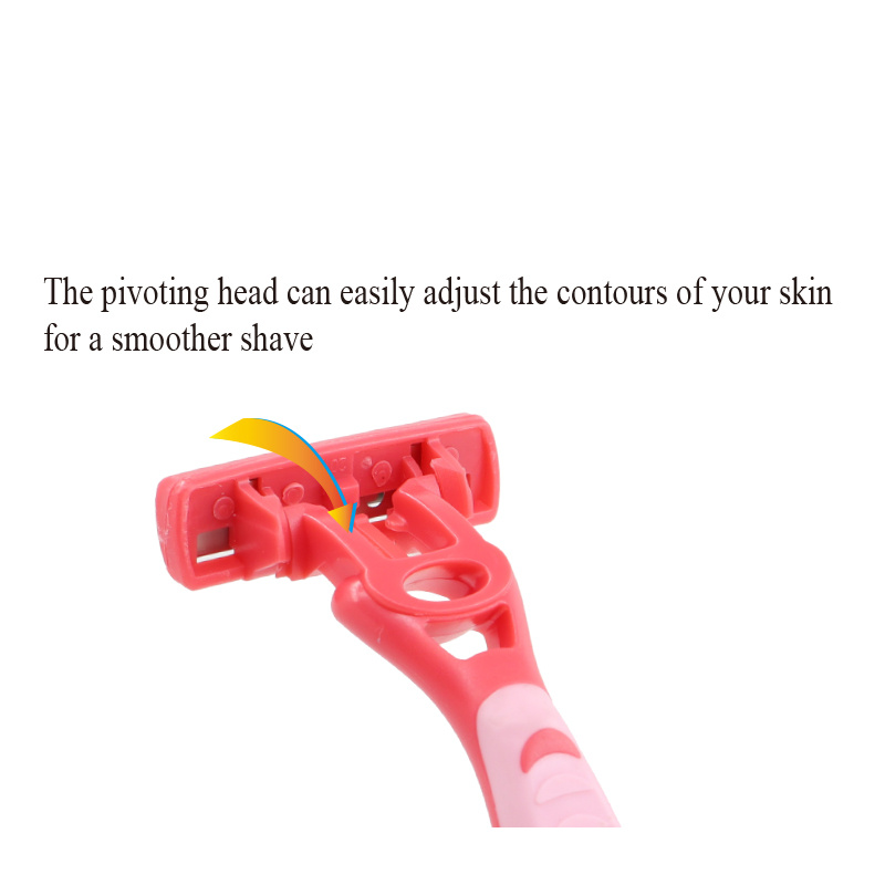 Wholesale Professional Manufacturer disposable triple blade razor with lubricating strips womens razor