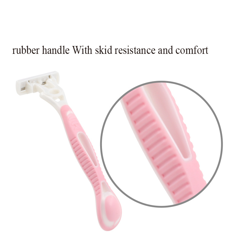 Wholesale Professional Manufacturer disposable triple blade razor with lubricating strips womens razor