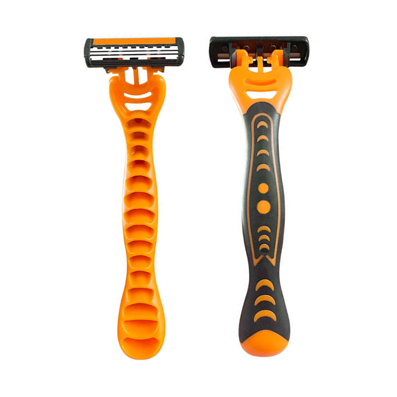 triple blade Razors with lubricating strip and super rubber handle WL-351L